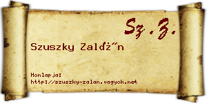 Szuszky Zalán névjegykártya