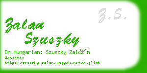 zalan szuszky business card